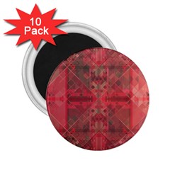 Indian Red Color Geometric Diamonds 2 25  Magnets (10 Pack)  by SpinnyChairDesigns