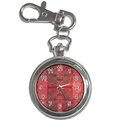 Indian Red Color Geometric Diamonds Key Chain Watches by SpinnyChairDesigns