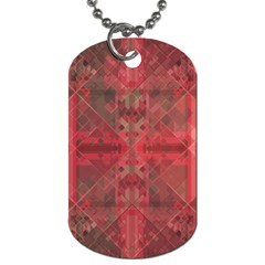 Indian Red Color Geometric Diamonds Dog Tag (two Sides) by SpinnyChairDesigns