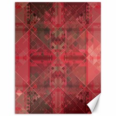 Indian Red Color Geometric Diamonds Canvas 12  X 16  by SpinnyChairDesigns