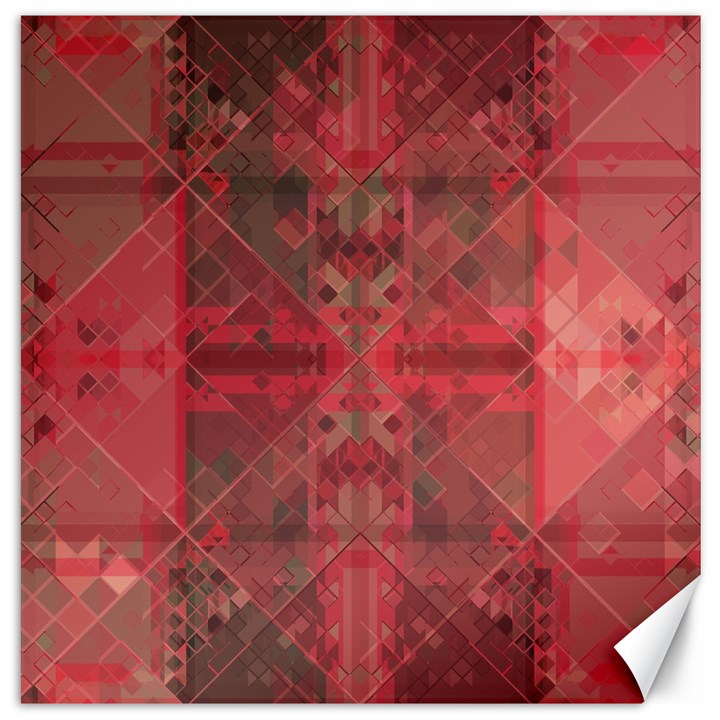 Indian Red Color Geometric Diamonds Canvas 16  x 16 