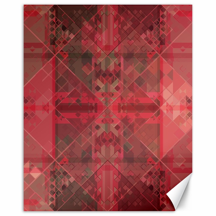 Indian Red Color Geometric Diamonds Canvas 16  x 20 