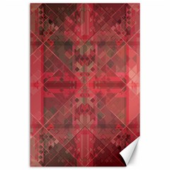 Indian Red Color Geometric Diamonds Canvas 24  X 36  by SpinnyChairDesigns