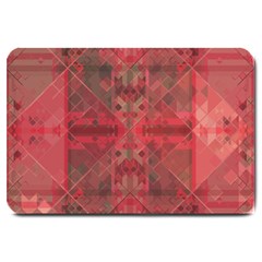 Indian Red Color Geometric Diamonds Large Doormat  by SpinnyChairDesigns