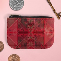 Indian Red Color Geometric Diamonds Mini Coin Purse by SpinnyChairDesigns