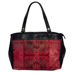 Indian Red Color Geometric Diamonds Oversize Office Handbag by SpinnyChairDesigns