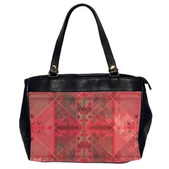 Indian Red Color Geometric Diamonds Oversize Office Handbag (2 Sides) by SpinnyChairDesigns