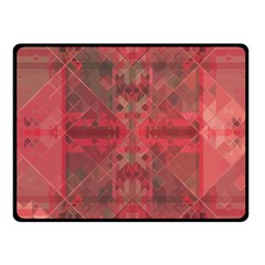 Indian Red Color Geometric Diamonds Fleece Blanket (small) by SpinnyChairDesigns