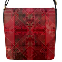 Indian Red Color Geometric Diamonds Flap Closure Messenger Bag (s) by SpinnyChairDesigns