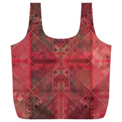 Indian Red Color Geometric Diamonds Full Print Recycle Bag (xl) by SpinnyChairDesigns