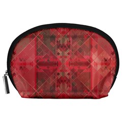 Indian Red Color Geometric Diamonds Accessory Pouch (large) by SpinnyChairDesigns