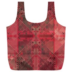 Indian Red Color Geometric Diamonds Full Print Recycle Bag (xxxl) by SpinnyChairDesigns