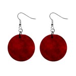 Scarlet Red Velvet Color Faux Texture Mini Button Earrings Front