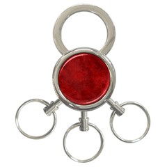 Scarlet Red Velvet Color Faux Texture 3-ring Key Chain by SpinnyChairDesigns