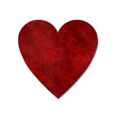 Scarlet Red Velvet Color Faux Texture Heart Magnet by SpinnyChairDesigns