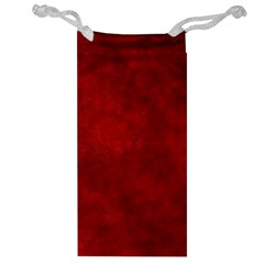 Scarlet Red Velvet Color Faux Texture Jewelry Bag by SpinnyChairDesigns