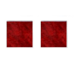 Scarlet Red Velvet Color Faux Texture Cufflinks (square) by SpinnyChairDesigns