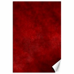 Scarlet Red Velvet Color Faux Texture Canvas 20  X 30  by SpinnyChairDesigns