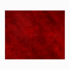 Scarlet Red Velvet Color Faux Texture Small Glasses Cloth (2 Sides) by SpinnyChairDesigns