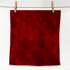 Scarlet Red Velvet Color Faux Texture Face Towel by SpinnyChairDesigns