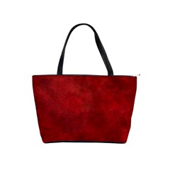 Scarlet Red Velvet Color Faux Texture Classic Shoulder Handbag by SpinnyChairDesigns