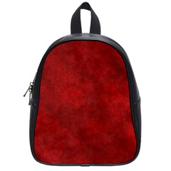 Scarlet Red Velvet Color Faux Texture School Bag (small) by SpinnyChairDesigns