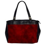 Scarlet Red Velvet Color Faux Texture Oversize Office Handbag Front