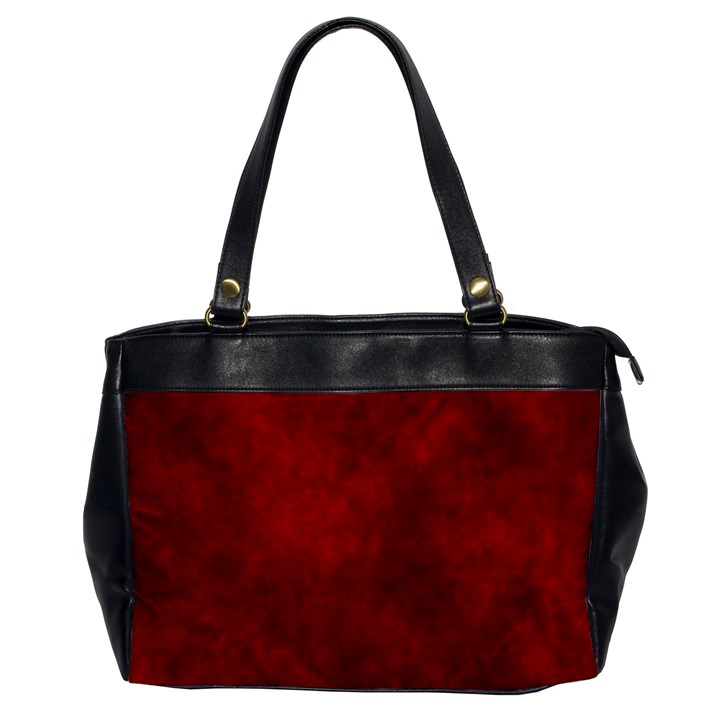 Scarlet Red Velvet Color Faux Texture Oversize Office Handbag