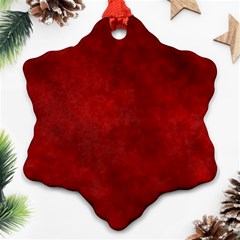 Scarlet Red Velvet Color Faux Texture Ornament (snowflake) by SpinnyChairDesigns