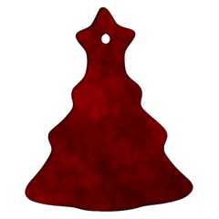 Scarlet Red Velvet Color Faux Texture Ornament (christmas Tree)  by SpinnyChairDesigns