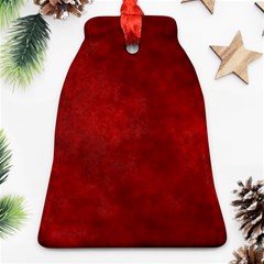 Scarlet Red Velvet Color Faux Texture Bell Ornament (two Sides) by SpinnyChairDesigns