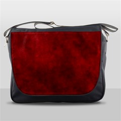 Scarlet Red Velvet Color Faux Texture Messenger Bag by SpinnyChairDesigns