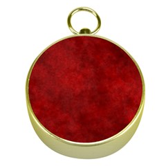 Scarlet Red Velvet Color Faux Texture Gold Compasses by SpinnyChairDesigns