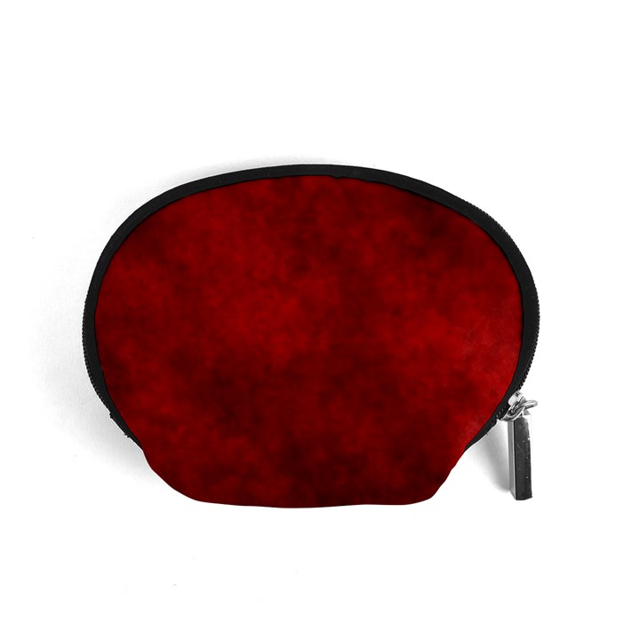 Scarlet Red Velvet Color Faux Texture Accessory Pouch (Small)