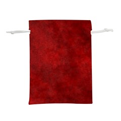 Scarlet Red Velvet Color Faux Texture Lightweight Drawstring Pouch (m) by SpinnyChairDesigns