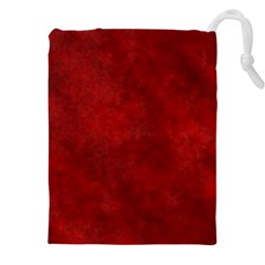 Scarlet Red Velvet Color Faux Texture Drawstring Pouch (4xl) by SpinnyChairDesigns