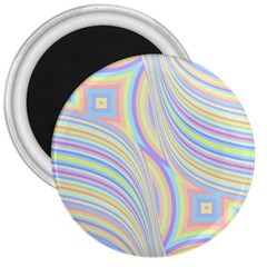 Pastel Color Stripes  3  Magnets by SpinnyChairDesigns