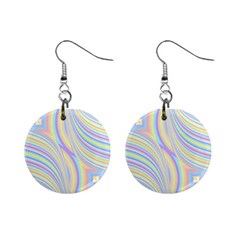 Pastel Color Stripes  Mini Button Earrings by SpinnyChairDesigns