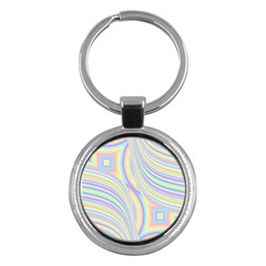 Pastel Color Stripes  Key Chain (round) by SpinnyChairDesigns