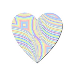 Pastel Color Stripes  Heart Magnet by SpinnyChairDesigns