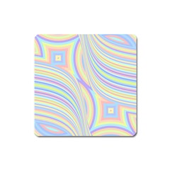 Pastel Color Stripes  Square Magnet by SpinnyChairDesigns