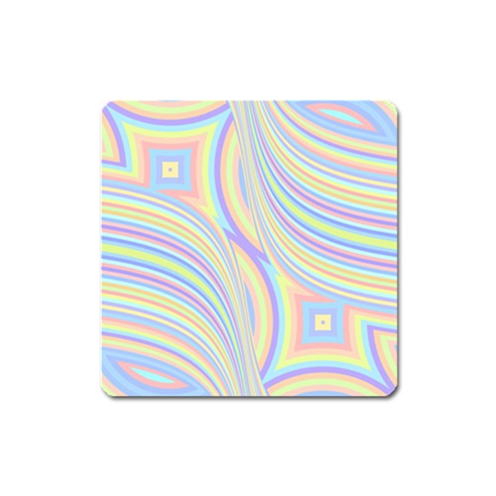 Pastel Color Stripes  Square Magnet