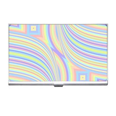 Pastel Color Stripes  Business Card Holder by SpinnyChairDesigns