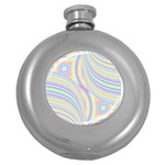 Pastel Color Stripes  Round Hip Flask (5 oz) Front