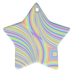 Pastel Color Stripes  Star Ornament (two Sides) by SpinnyChairDesigns