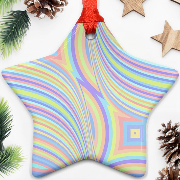 Pastel Color Stripes  Star Ornament (Two Sides)