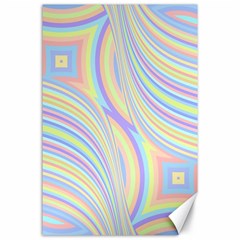 Pastel Color Stripes  Canvas 24  X 36  by SpinnyChairDesigns