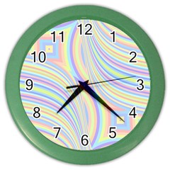 Pastel Color Stripes  Color Wall Clock by SpinnyChairDesigns