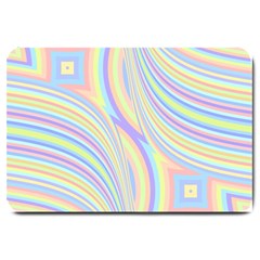 Pastel Color Stripes  Large Doormat  by SpinnyChairDesigns