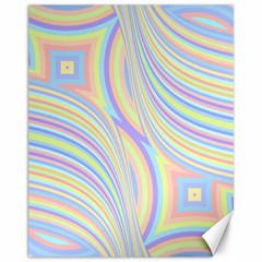 Pastel Color Stripes  Canvas 11  X 14  by SpinnyChairDesigns